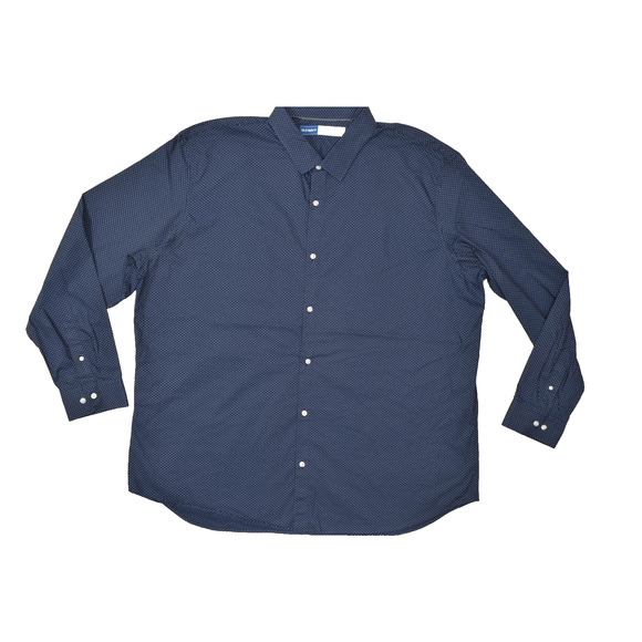 Old Navy Pro Signature Men's Shirt Slim Fit Size XXXL Navy Blue Polka Dot Go-Dry - Picture 1 of 8